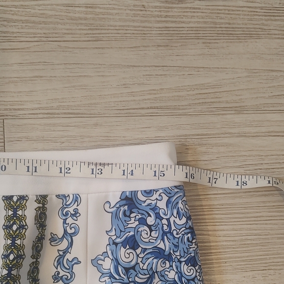 Laundry by Shelli Segal Blue and White Midi Pencil Skirt Size 8 EUC - Picture 7 of 11